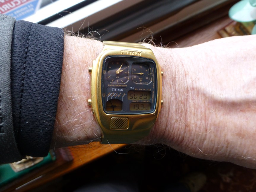 Citizen Ana-digi Thermometer Digital Dual Time Vintage JG2012-50E