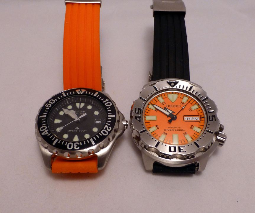 Comparative sizes - Citizen versus Seiko