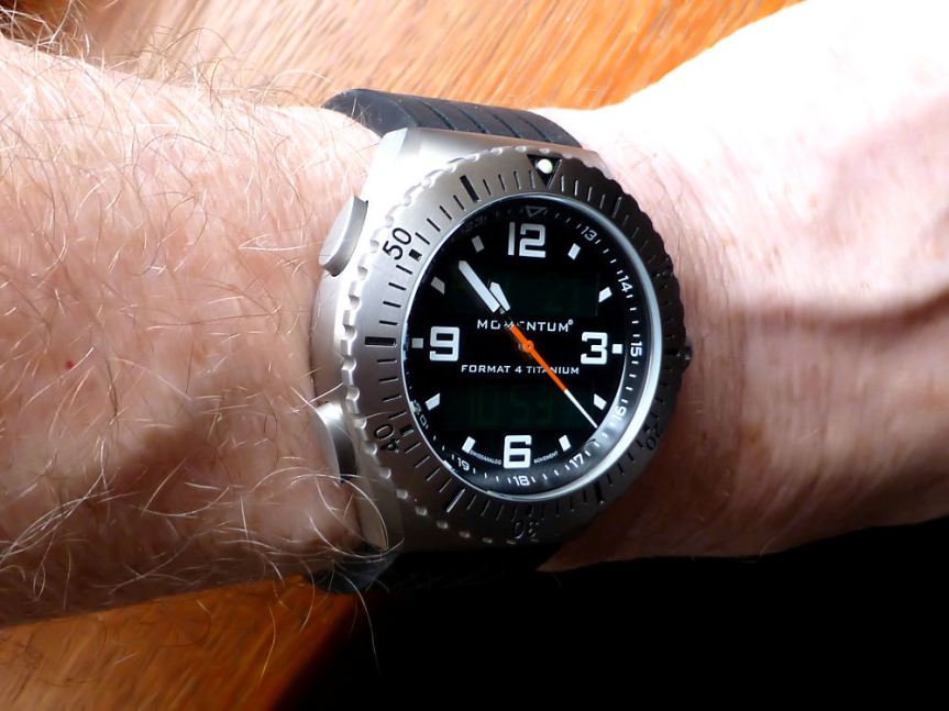 New silicon strap fits watch flat to wrist.