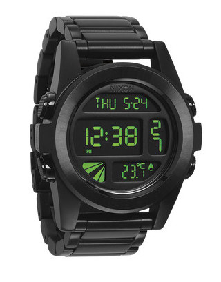 The Nixon Unit SS in Black/Green garb.