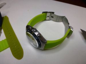 Finished article - standard 22 mm silicon strap cut to fit - just DIY at the end of the day.
