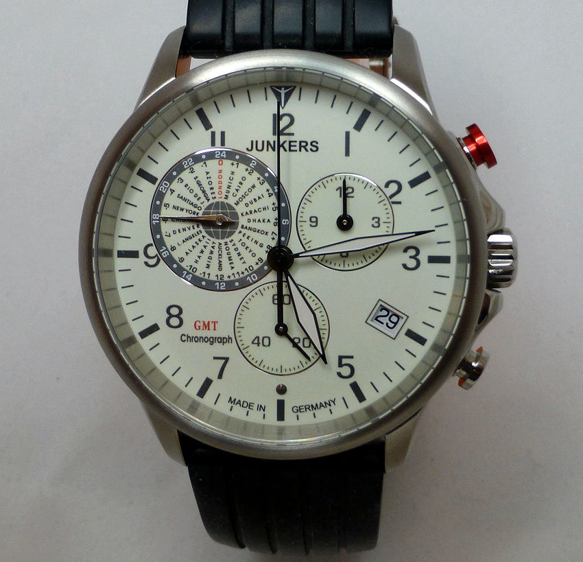 Junkers 6892-5 Worldtimer, Date Chronograph.