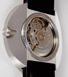 Interesting 3 part stainless steel Botta back, with sapphire crystal