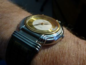 Note the fluted stainless steel case shaping - plus articulated lugs.